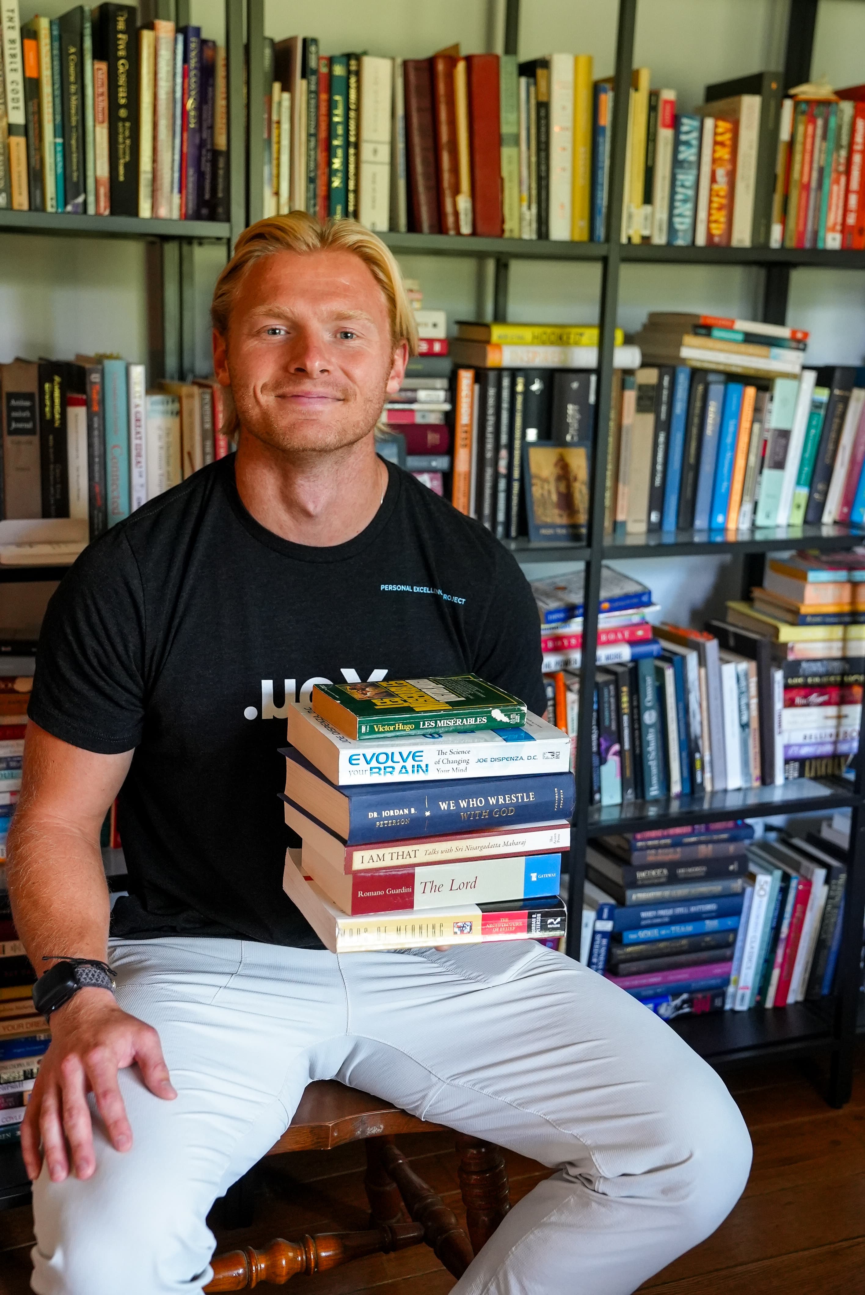 Harrison holding The Angel in the Marble