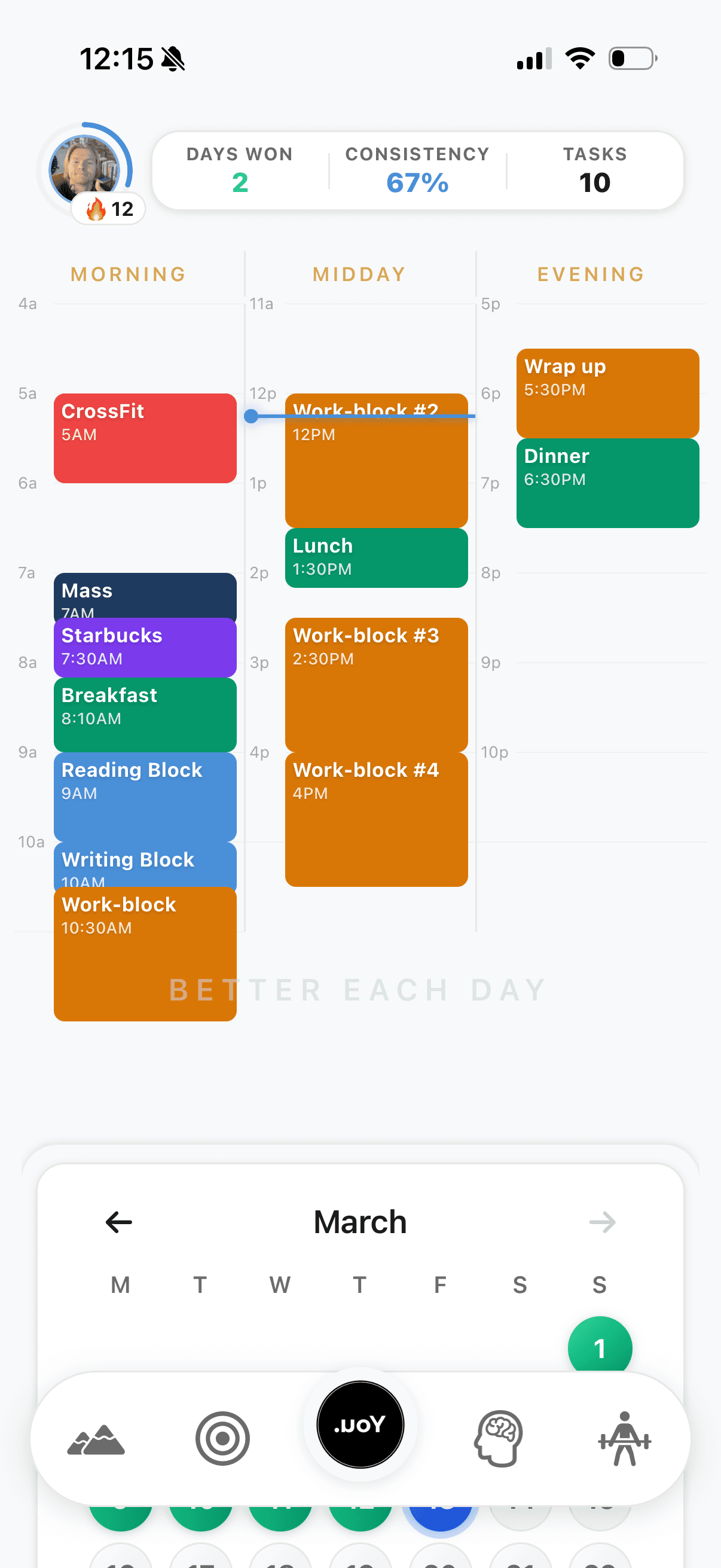 Your Schedule — time-blocked day