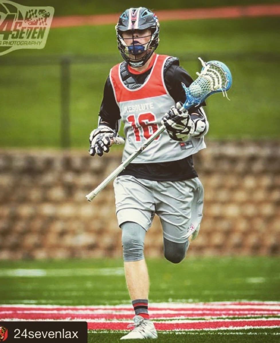 Harrison Schertzinger in high school — Resolute jersey #16